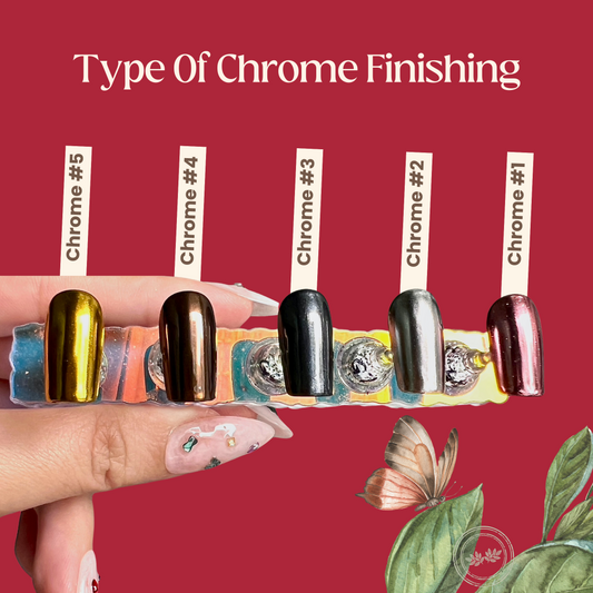 type of chrome finishing for solid colours press-on nails